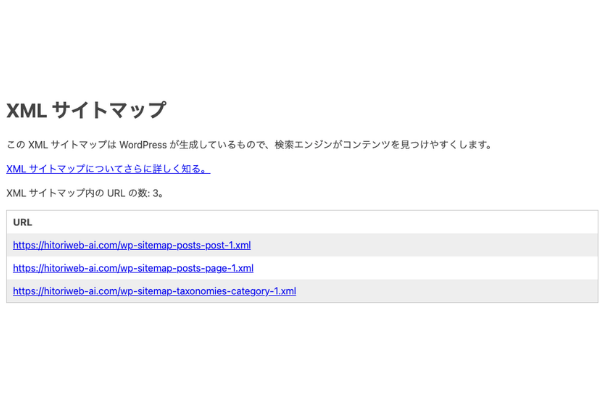 WordPressのXMLサイトマップ